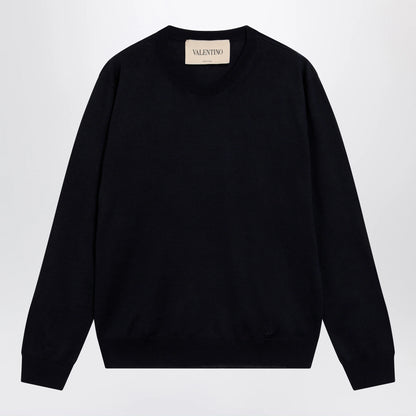 Valentino Navy blue wool crewneck sweater