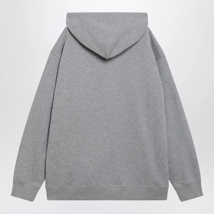Valentino Mélange gray hoodie with Vlogo embroidery