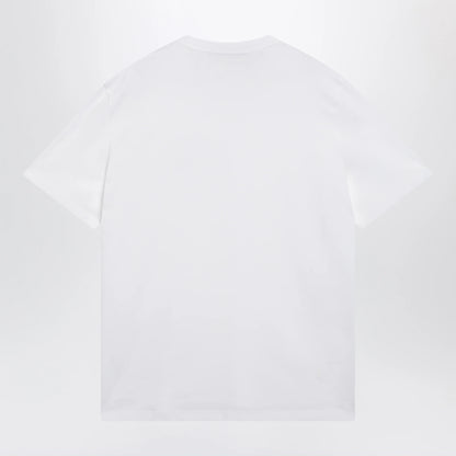 Valentino White cotton T-shirt with VLogo embroidery