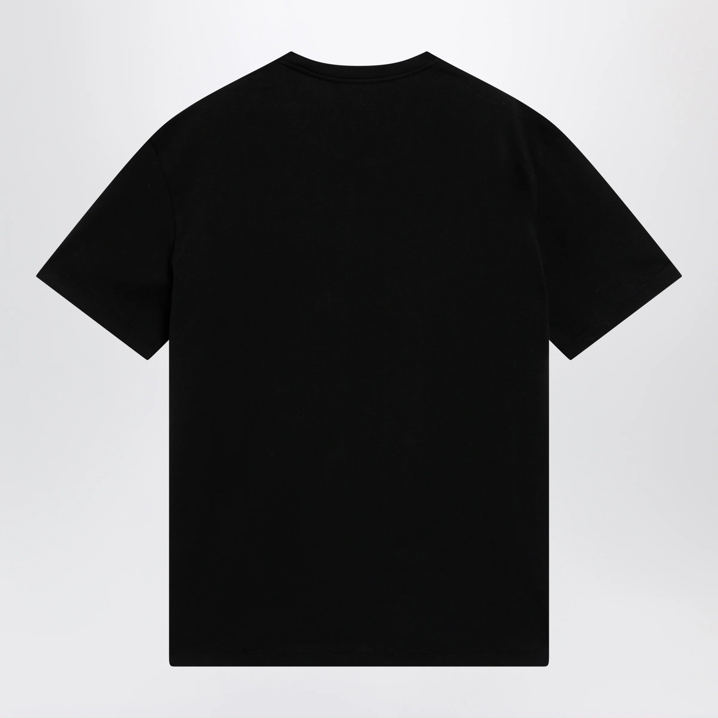 Valentino Black cotton T-shirt with VLogo embroidery