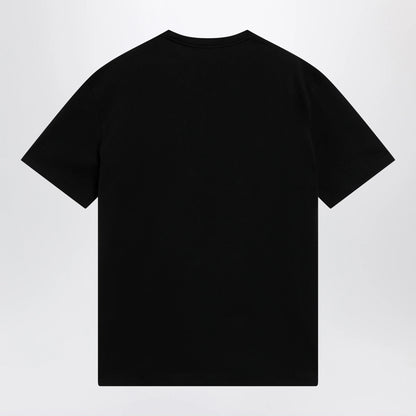 Valentino Black cotton T-shirt with VLogo embroidery