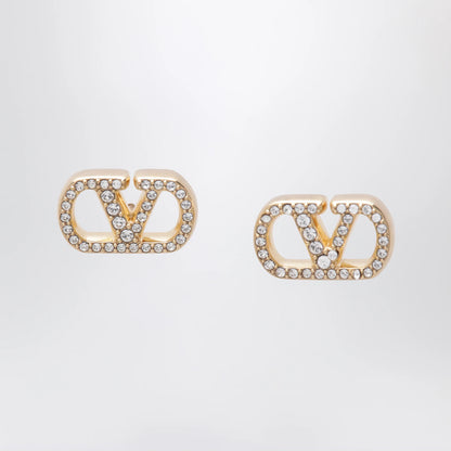 Valentino Garavani Gold-tone VLogo Signature earrings with Swarovski crystals