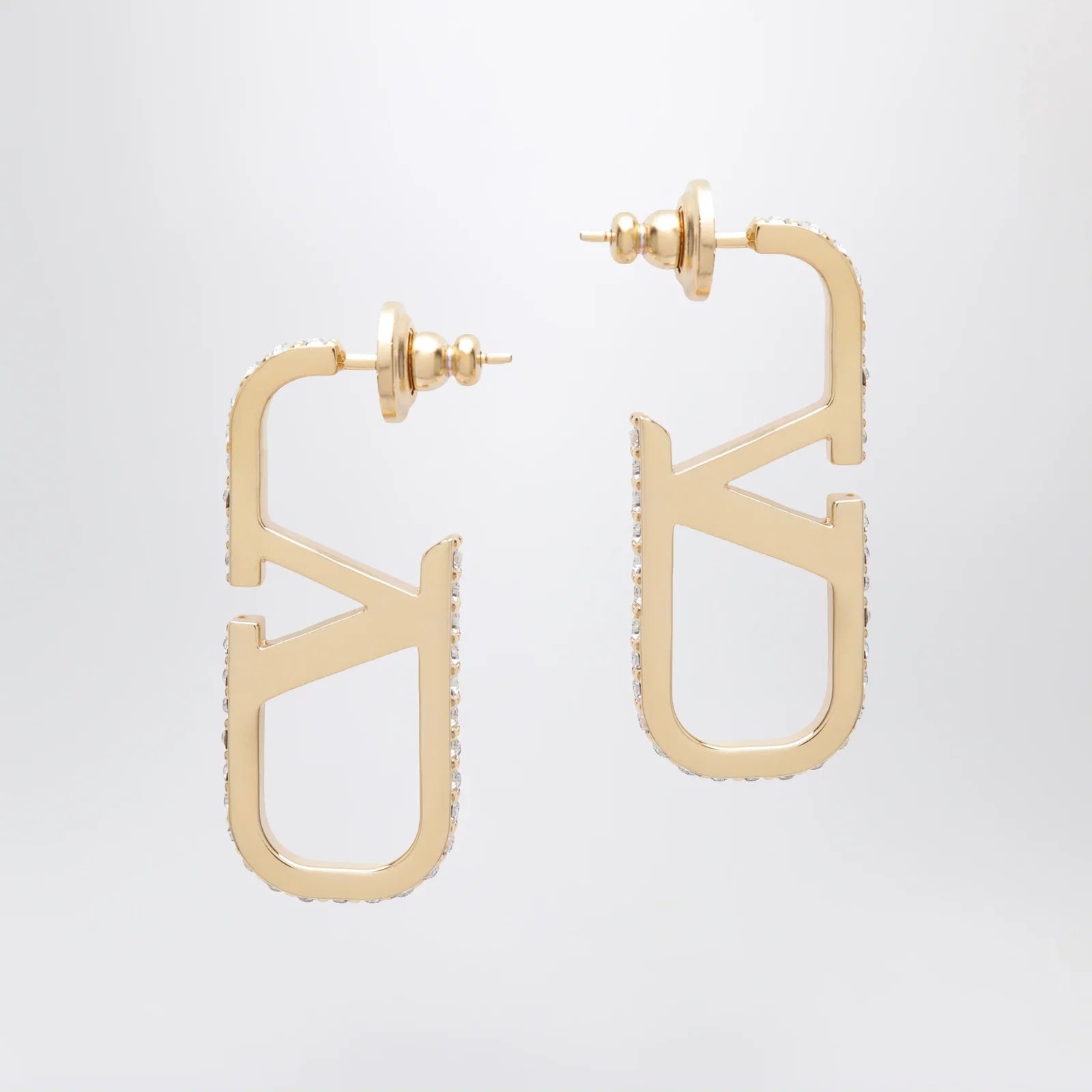 Valentino Garavani Gold-tone VLogo Signature earrings with Swarovski crystals