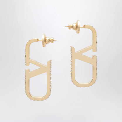 Valentino Garavani Gold-tone VLogo Signature earrings with Swarovski crystals