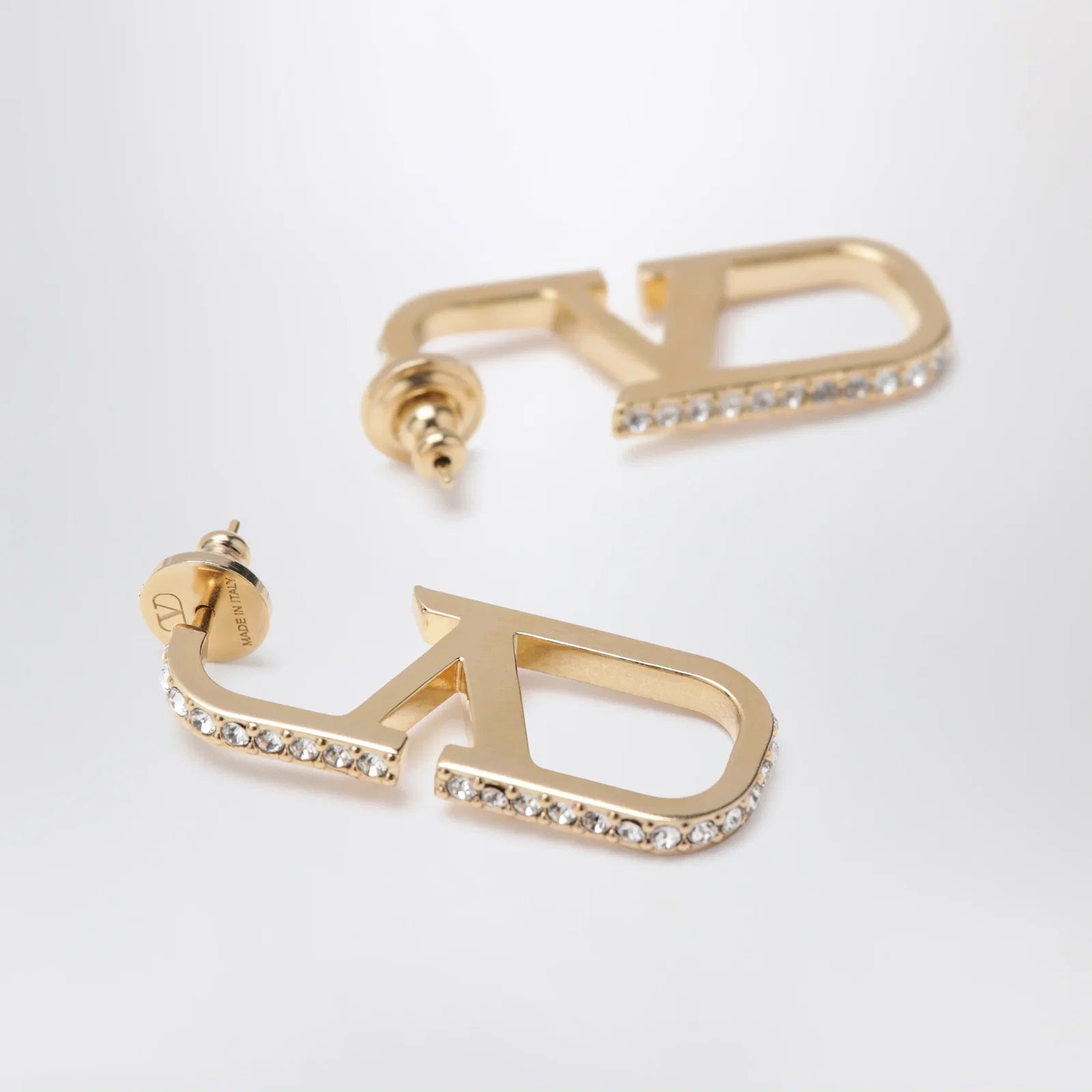 Valentino Garavani Gold-tone VLogo Signature earrings with Swarovski crystals