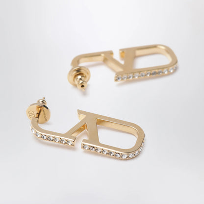 Valentino Garavani Gold-tone VLogo Signature earrings with Swarovski crystals