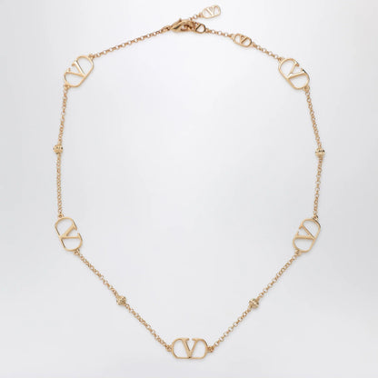 Valentino Garavani VLogo Signature Necklace in Gold-Tone Metal
