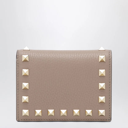 Valentino Garavani Rockstud wallet in powder pink leather