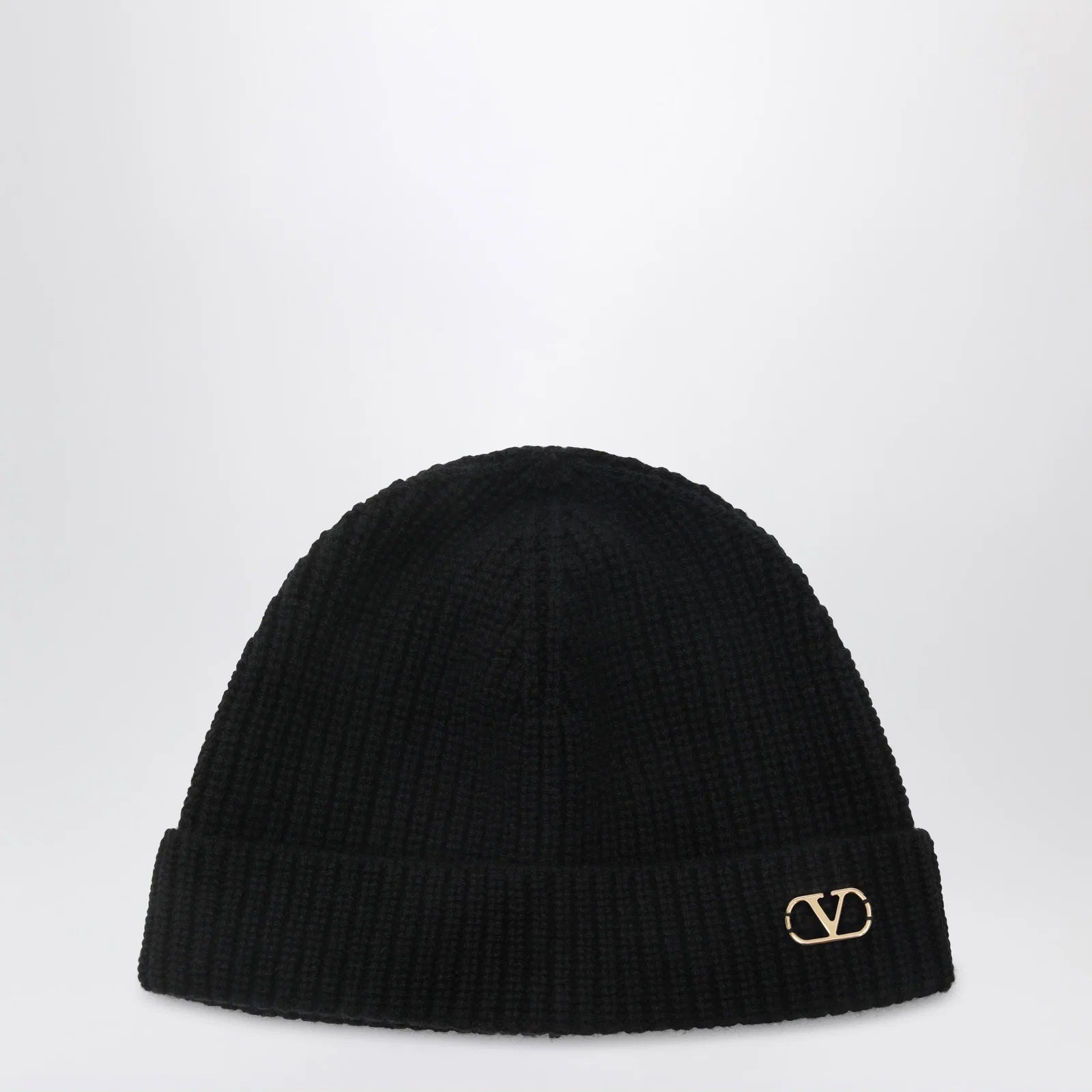 Valentino Garavani Black Vlogo Signature cashmere beanie