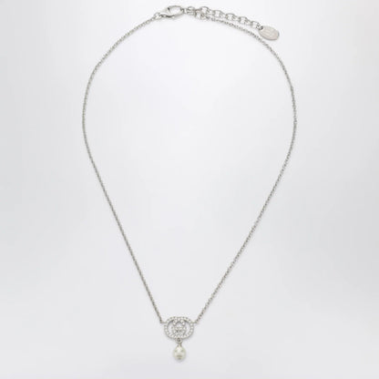 GUCCI GG necklace with crystals and pearls