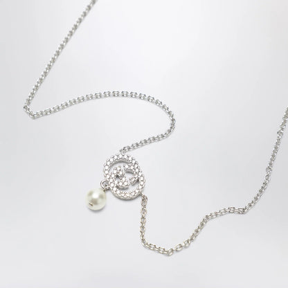 GUCCI GG necklace with crystals and pearls