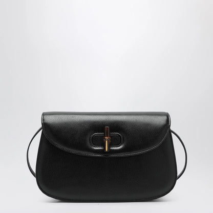 GUCCI Black leather bag with bamboo closure