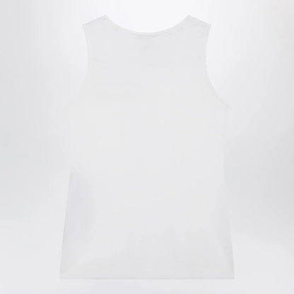 Balenciaga White cotton-blend knit tank top