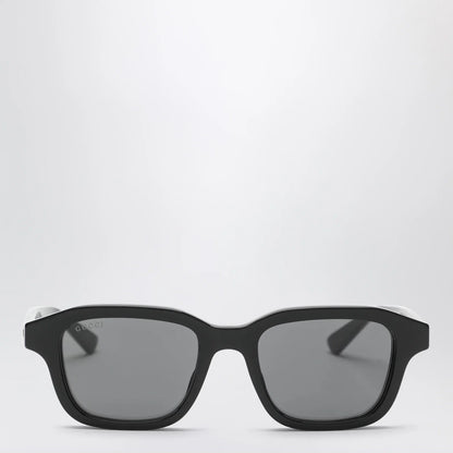 GUCCI Black/blue acetate rectangular sunglasses