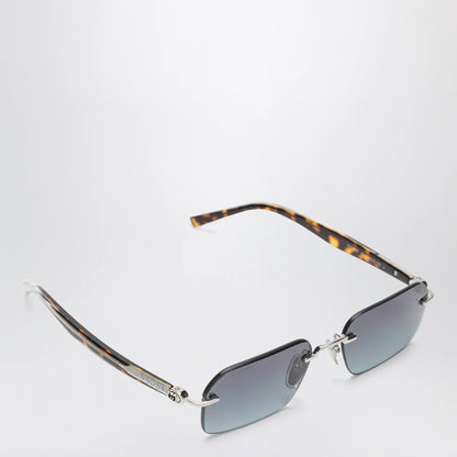 GUCCI Silver-tone metal rectangular sunglasses
