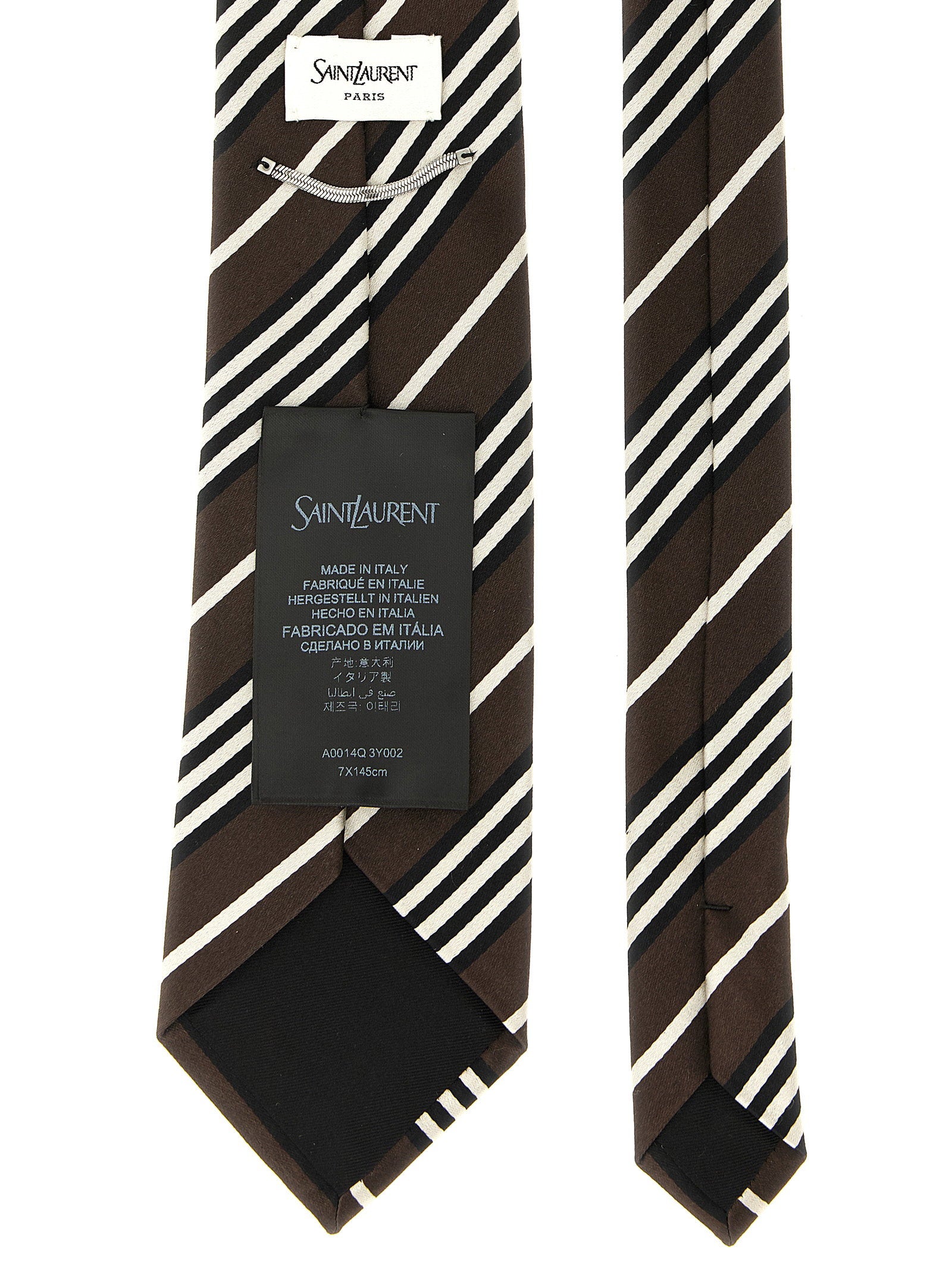 Saint Laurent Diagonal Striped Tie