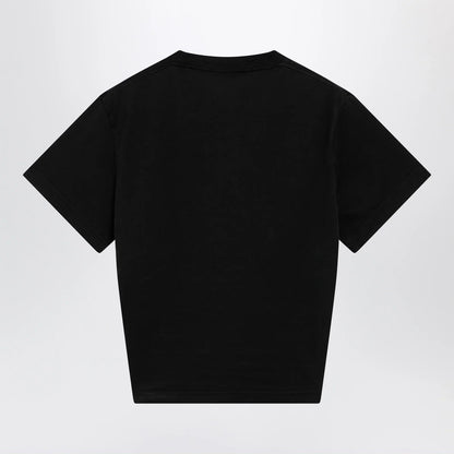 Balenciaga Black cropped T-shirt with logo print