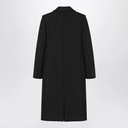 Balenciaga Long double-face tailored coat in black cotton