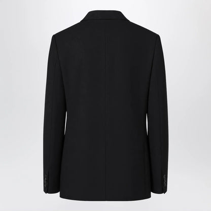 Balenciaga Double-breasted tailored wool twill jacket in black