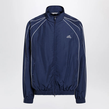 Balenciaga Bodies track jacket in dark navy poplin