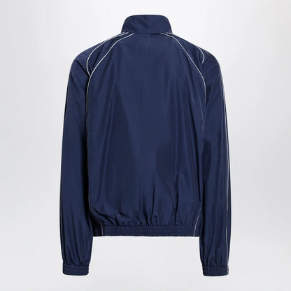 Balenciaga Bodies track jacket in dark navy poplin