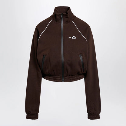 Balenciaga Techwear zip-up jacket in mocha dry fleece