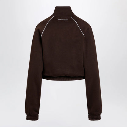 Balenciaga Techwear zip-up jacket in mocha dry fleece