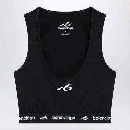 Balenciaga Techwear bra top in black technical fabric