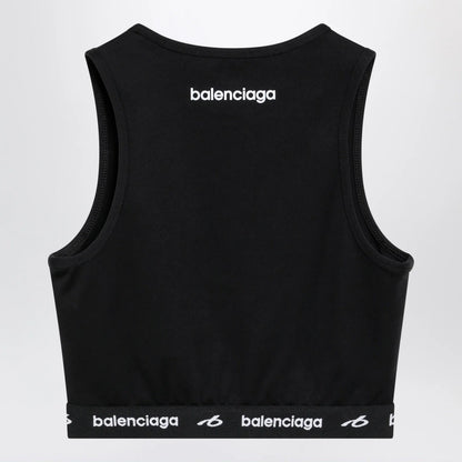 Balenciaga Techwear bra top in black technical fabric