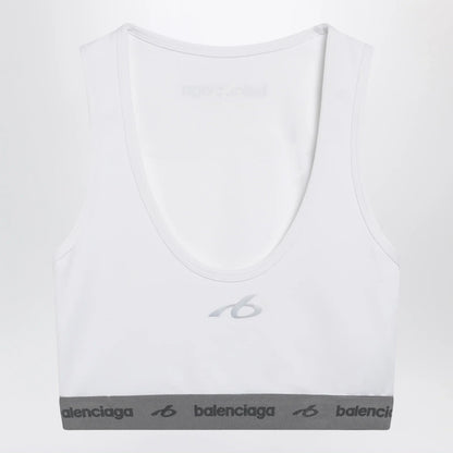 Balenciaga White Techwear bra top in technical fabric