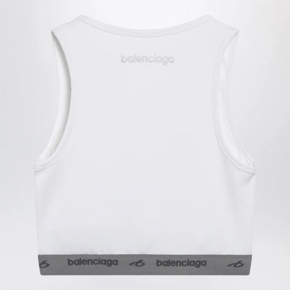 Balenciaga White Techwear bra top in technical fabric