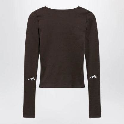 Balenciaga Techwear top in khaki/neon pink technical fabric