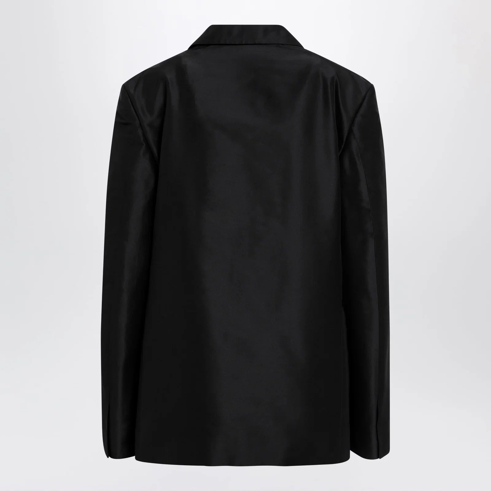 GUCCI Oversized fine silk faille jacket in black