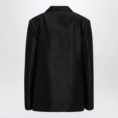 GUCCI Oversized fine silk faille jacket in black