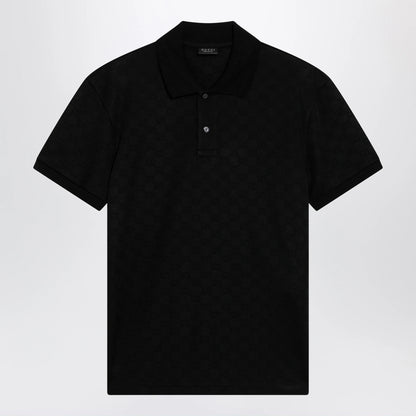 GUCCI Black GG jacquard technical jersey polo shirt