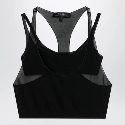 GUCCI Black lightweight crêpe jersey bralette set