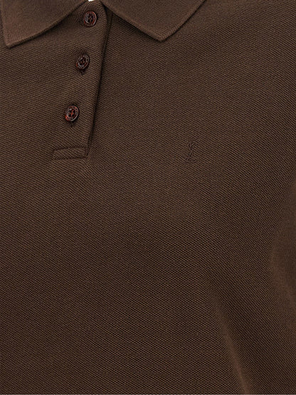 Saint Laurent Cassandre Crop Polo Shirt