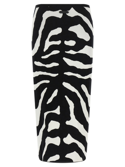 Moschino Zebra Intarsia Skirt