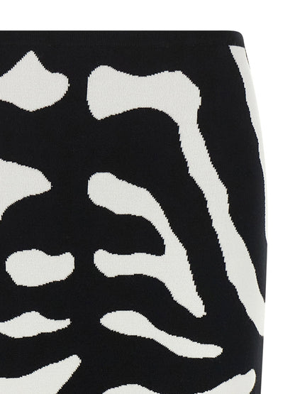 Moschino Zebra Intarsia Skirt
