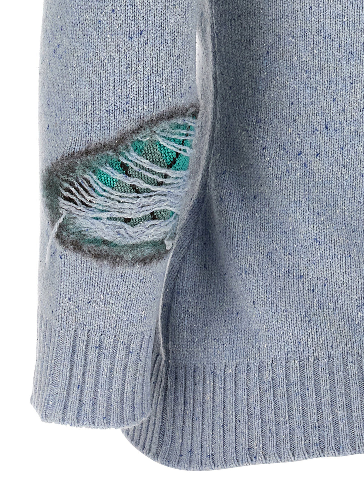 Moschino Distressed Argyle Cardigan