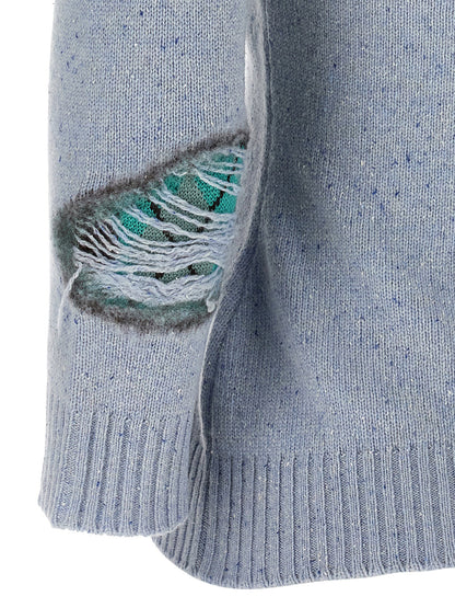 Moschino Distressed Argyle Cardigan