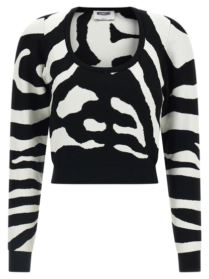 Moschino Zebra Intarsia Sweater