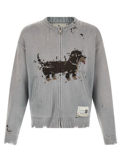 Maison Mihara Yasuhiro Dog Jacquard Knit Cardigan
