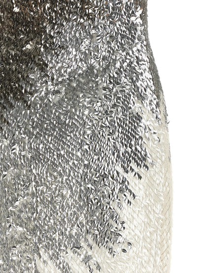 Elisabetta Franchi Metallic Tulle Dress