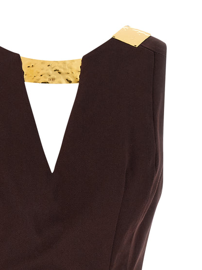 Elisabetta Franchi Metal Plaque Dress