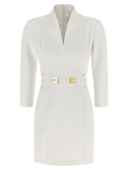 Elisabetta Franchi Logo Dress With Elastic Bands