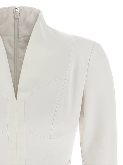 Elisabetta Franchi Logo Dress With Elastic Bands