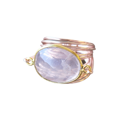 Torrey Ring in Rose Gold with Rose Quartz