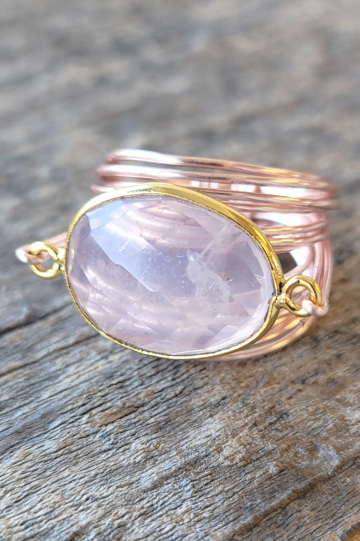 Torrey Ring in Rose Gold with Rose Quartz