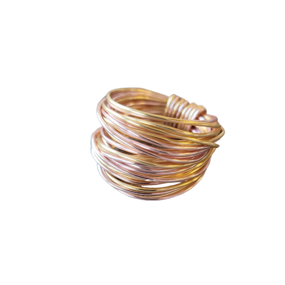 Marcia Wire Wrap Ring in Rose Gold with Gold